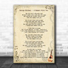 George Michael A Moment With You Vintage Guitar Song Lyric Music Wall Art Print