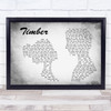 Pitbull Timber Man Lady Couple Grey Song Lyric Art Print