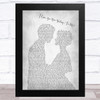 George Michael I Knew You Were Waiting (For Me) Man Lady Bride Groom Wedding Grey Song Lyric Art Print