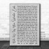 Green Day Wake Me Up When September Ends Grey Rustic Script Song Lyric Art Print