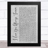 Donna Lewis I Love You Always Forever Grey Rustic Script Song Lyric Art Print