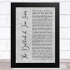 Space The Ballad of Tom Jones Grey Rustic Script Song Lyric Art Print