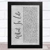 George Harrison What Is Life Grey Rustic Script Song Lyric Art Print