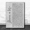 Chris Janson Hawaii on Me Grey Rustic Script Song Lyric Art Print