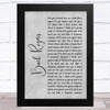 Feeder Buck Rogers Grey Rustic Script Song Lyric Art Print