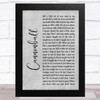 Damien Rice Cannonball Grey Rustic Script Song Lyric Art Print