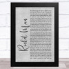 Elton John Rocket Man Grey Rustic Script Song Lyric Art Print