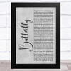 Mariah Carey Butterfly Grey Rustic Script Song Lyric Art Print