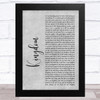 Carrie Underwood Kingdom Grey Rustic Script Song Lyric Art Print