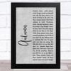 Paolo Nutini Autumn Grey Rustic Script Song Lyric Art Print