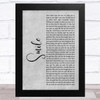 Uncle Kracker Smile Grey Rustic Script Song Lyric Art Print