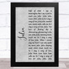 The Beatles Julia Grey Rustic Script Song Lyric Art Print