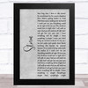 Lifehouse Storm Grey Rustic Script Song Lyric Art Print