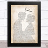 James Sometimes Man Lady Bride Groom Wedding Song Lyric Art Print