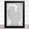 Ellie Goulding How Long Will I Love You Mother & Baby Grey Song Lyric Art Print