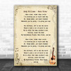 Andy Williams Moon River Song Lyric Music Wall Art Print