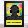 Juice Wrld Armed And Dangerous Multicolour Man Headphones Song Lyric Art Print