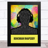Queen Bohemian Rhapsody Multicolour Man Headphones Song Lyric Art Print