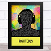 Juice Wrld Righteous Multicolour Man Headphones Song Lyric Art Print