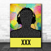 Kendrick Lamar XXX Multicolour Man Headphones Song Lyric Art Print