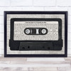 Randy Newman You've Got A Friend In Me Music Script Cassette Tape Song Lyric Art Print