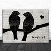 Fleetwood Mac Songbird Lovebirds Music Script Song Lyric Art Print