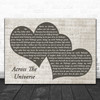 The Beatles Across The Universe Landscape Music Script Two Hearts Song Lyric Art Print