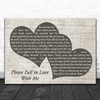 Tim Booth Please Fall in Love With Me Landscape Music Script Two Hearts Song Lyric Art Print