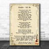 Blondie Call Me Song Lyric Music Wall Art Print