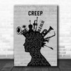 Radiohead Creep Musical Instrument Mohawk Song Lyric Art Print