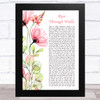 The Script Run Through Walls Floral Poppy Side Script Song Lyric Art Print