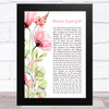 Van Morrison Brown Eyed Girl Floral Poppy Side Script Song Lyric Art Print