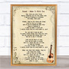 Bread Make It With You Song Lyric Vintage Music Wall Art Print