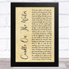 Helen Reddy Candle On The Water Rustic Script Song Lyric Art Print