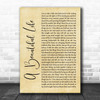 Justin James A Beautiful Life Rustic Script Song Lyric Art Print