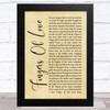 Crowded House Fingers Of Love Rustic Script Song Lyric Art Print