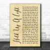 Take That Hold Up A Light Rustic Script Song Lyric Art Print
