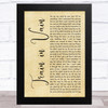 The Clash Train in Vain Rustic Script Song Lyric Art Print