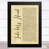 Picture This Take My Hand Rustic Script Song Lyric Art Print