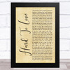 Lee Brice Hard To Love Rustic Script Song Lyric Art Print