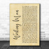 David Alexander Working Man Rustic Script Song Lyric Art Print