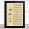 Iration All For You Rustic Script Song Lyric Art Print