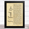 Axwell I Found You Rustic Script Song Lyric Art Print