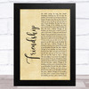 Chris Stapleton Friendship Rustic Script Song Lyric Art Print