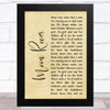 Audrey Hepburn Moon River Rustic Script Song Lyric Art Print