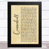 Damien Rice Cannonball Rustic Script Song Lyric Art Print