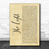 Disturbed The Light Rustic Script Song Lyric Art Print