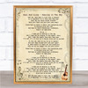 Dani And Lizzy Dancing In The Sky Vintage Guitar Song Lyric Music Wall Art Print