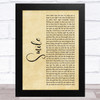 Uncle Kracker Smile Rustic Script Song Lyric Art Print