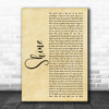 Take That Shine Rustic Script Song Lyric Art Print